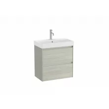   Roca Ona 2 fiókos kompakt alsószekrény 60x36x64,5 FineCeramic mosdóval Világos Tölgy A851684512