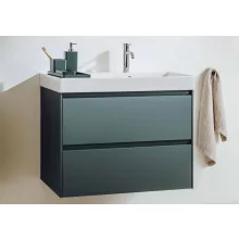   Roca Ona két fiókos alsószekrény 80x46x64,5 cm jobbos kerámia mosdóval, matt zöld A851690513