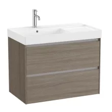   Roca Ona két fiókos alsószekrény 80x46x64,5 cm balos kerámia mosdóval, sötét szil A851692511