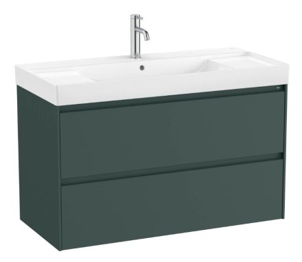 Roca Ona két fiókos alsószekrény kerámia mosdóval 100x46 cm, matt zöld A851693513