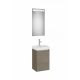 Roca Ona Pack mosdószekrény mosdóval és tükör LED világítássa Sötét Szilfa A851695511