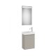 Roca Ona Pack mosdószekrény kézmosóval és tükör LED világítással, matt homok A851696510