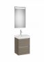 Roca Ona Pack 2 fiókos mosdószekrény mosdóval 45x36 tükör LED világítással sötét szil A851697511