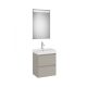 Roca Ona Pack 2 fiókos mosdószekrény mosdóval 50x36 tükör LED világítással, homokszürke A851698510