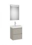 Roca Ona Pack 2 fiókos mosdószekrény mosdóval 50x36 tükör LED világítással, homokszürke A851698510