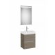 Roca Ona Pack 2 fiókos mosdószekrény mosdóval 50x36 tükör LED világítással Sötét szil A851698511