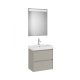 Roca Ona Pack 2 fiókos kompakt alsószekrény mosdóval 60x36 tükör LED világítással, homokszürke A851700510