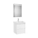 Roca Ona Pack 2 fiókos alsószekrény mosdóval 55x46 tükör LED világítással Matt Fehér A851703509