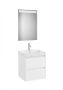 Roca Ona Pack 2 fiókos alsószekrény mosdóval 55x46 tükör LED világítással Matt Fehér A851703509