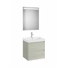   Roca Ona Pack 2 fiókos alsószekrény mosdóval 60x46 tükör LED világítással Világos Tölgy A851704512