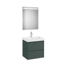   Roca Ona Pack 2 fiókos alsószekrény mosdóval 60x46 tükör LED világítással Matt Zöld A851704513