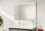 Roca Ona 2 fiókos mosdószekrény 100x46x64,5 cm kerámia mosdóval és tükör LED világítással, homokszürke A851709510