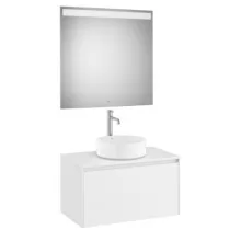   Roca Ona 1 fiókos mosdószekrény 120x46x64,5 cm és tükör LED világítással, matt fehér A851712509