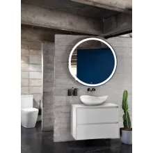   Roca Ona 2 fiókos mosdószekrény 79,4x45,7x58,3 cm és tükör LED világítással, matt fehér A851716509
