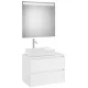 Roca Ona 2 fiókos mosdószekrény 79,4x45,7x58,3 cm és 80x80 cm-es tükör LED világítással, balos / matt fehér A851717509