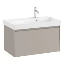   Roca Ona 1 fiókos mosdószekrény 80x46x50,5 cm jobbos kerámia mosdóval, homokszürke A851719510