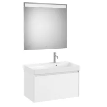   Roca Ona 1 fiókos mosdószekrény 80x46x50,5 cm jobbos kerámia mosdóval és tükörrel, matt fehér A851721509