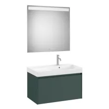   Roca Ona 1 fiókos mosdószekrény 80x46x50,5 cm jobbos kerámia mosdóval és tükör, matt zöld A851721513