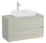 Roca Ona 2 fiókos mosdószekrény 99,4x45,7x58,3 cm, világos tölgy A851730512