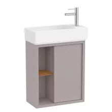   Roca Tura ajtós alsószekrény polcokkal 55x27,5x60 cm kerámia mosdóval, világos nemesszürke A852022559