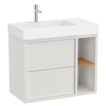   Roca Tura fiókos alsószekrény 80x43x60 cm balos kerámia mosdóval, törtfehér A852028558