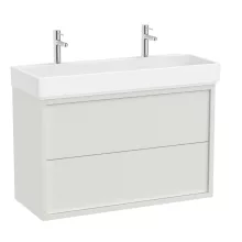   Roca Tura két fiókos alsószekrény 100x43x60 cm kerámia mosdóval 2 csaplyukkal, törtfehér A852036558