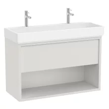   Roca Tura fiókos alsószekrény 100x43x60 cm kerámia mosdóval, két csaplyukkal, törtfehér A852038558