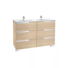   Roca Victoria-N Unik 6 fiókos alsószekrény duplamosdóval 120 cm, tölgy A855835155