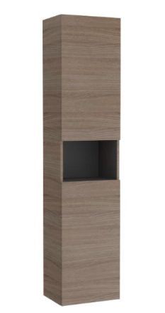 Roca Delta két ajtós fali szekrény nyitott polccal 175x40x30 cm, sötét szil A857636511