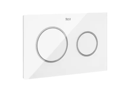 Roca PL10 2-mennyiségű üveg nyomólap, fehér/króm A890189309