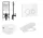 Roca The Gap Square fali Rimless WC szett nyomólappal és beépíthető tartállyal, fehér