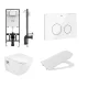 Roca The Gap Square fali Rimless WC szett nyomólappal és beépíthető tartállyal, fehér