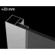 Radaway Eos, Torrenta zuhanyajtóhoz 20 mm U toldóprofil, króm P01284195001