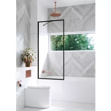   Radaway Modo New Black PNJ Frame univerzális kádparaván 50x150 átlátszó üveg, fekete 10006050-54-56