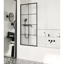   Radaway Modo New Black PNJ Factory kádparaván 60x150 átlátszó üveg, fekete profil 10006060-54-55