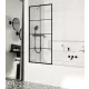 Radaway Modo New Black PNJ Factory kádparaván 60x150 átlátszó üveg, fekete profil 10006060-54-55