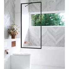   Radaway Modo New Black PNJ Frame univerzális kádparaván 100x150 átlátszó üveg, fekete 10006100-54-56