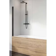   Radaway NES Black PNJ I 50 B kádparaván, átlátszó üveg, fekete profil, balos 100110505401L
