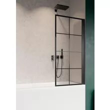   Radaway Nes Black PNJ I Factory jobbos kádparaván 80x150 átlátszó üveggel, fekete 100110805455R