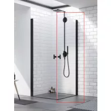   Radaway NES KDD I jobbos zuhanyajtó 80x200 cm átlátszó üveg, fekete profilszín 100210805401R