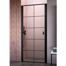   Radaway Nes Black DWJ Factory zuhanyajtó 80x200 átlátszó üveg, balos/fekete keret 100260805455L