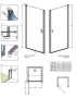 Radaway Nes Black DWJ Factory zuhanyajtó 80x200 átlátszó üveg, jobbos/fekete keret 100260805455R