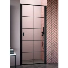   Radaway Nes Black DWJ Factory zuhanyajtó 90x200 átlátszó üveg, jobbos/fekete keret 100260905455R