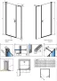 Radaway NES Black DWS zuhanyajtó 140x200 átlátszó üveggel, jobbos/fekete profilszín 100281405401R