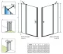 Radaway Nes Black DWJ II balos zuhanyajtó 80x200 átlátszó üveg, fekete profil 100360805401L