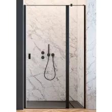   Radaway Nes Black DWJ II jobbos zuhanyajtó 100x200 átlátszó üveg, fekete profil 100361005401R