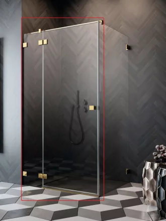 Radaway Essenza Pro KDJ balos zuhanyajtó 80x200 átlátszó üveg, arany profilszín 100970800901L