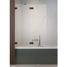   Radaway Essenza Pro Black PND II balos kádparaván 100x150 átlátszó üveggel, fekete 101021005401L