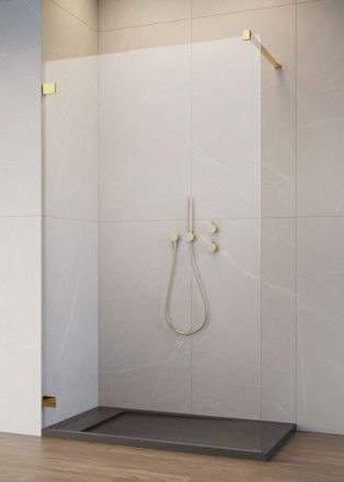 Radaway Essenza Pro Gold Walk-In zuhanyfal 90x200 átlátszó üveggel, arany profilszín 101030900901