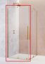 Radaway Furo Gold KDD 90x200 szögletes zuhanykabin ajtó átlátszó üveggel, arany profilszín, balos 101050900901L